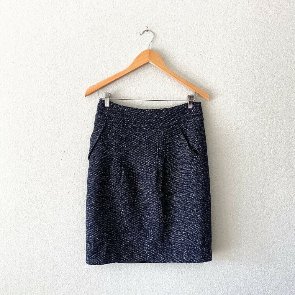 Cabi Wool Blend Business Pencil Skirt Gray Pockets